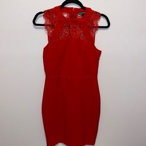 Red lace dress